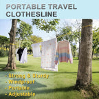 Portable Travel Clothesline, Windproof Clothes Laundry Line with Clothespins & Hang Holes, Indoor & Outdoor Clothes Drying Rope for Hotel, Backyard,Cruise Ships, Camping (Yellow, 12.5 Ft)