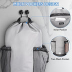 BALEINE 2PK 120L Laundry Bag Backpack, 900D Oxford Fabric Large Travel Laundry Bags with Shoulder Straps and 2 Mesh Pockets (Gray, 120L)