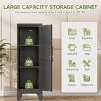 Metal Locker with Lock and 2 Adjustable Shelves, Small Storage Locker Cabinet with Detachable Legs for Office, School, Gym, Easy Assembly, Black