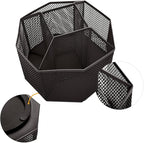 Annova Mesh Desk Organizer Rotate with 5 Compartments Spinning Tidy Candy/Pen Holder Office, Art Supply, Storage, Classroom, Home (Black)