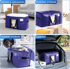 TAILI 6 Pack Dark Blue Extra Large Storage Bags, Heavy Duty Totes with Visible Window, Wrap Around Handles, Perfect for Moving