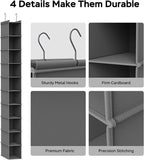 MAX Houser 10-Shelf Hanging Shoe Shelf Organizer, Hanging Shoe Storage for Closet (Grey)