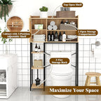Giantex Over The Toilet Storage Cabinet with Rattan Door, Freestanding Space Saver Rack Above Toilet with Metal Stand, Adjustable Shelf, Over Toilet Bathroom Organizer for Restroom, Laundry