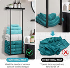 Hommtina Bathroom Towel Storage Black Towel Holder Bathroom Decor Aesthetic Towel Racks for Bathroom Bath Towel Storage for Rolled Towels Organizer