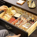 JessLab Acrylic Organizers, Bathroom Organizer for Drawer, Cosmetic Display Cases for Vanity, Countertop, Desk, Kitchen, and Makeup Storage, 3-Section