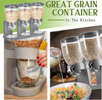 Umigy 1 Pack Triple Indispensable Dry Food Dispenser 67oz Each Capacity Cereal Container for Storage Preserving Dispensing Kitchen Rice Candy Nuts Dog Food Granola Snack Gumball Countertop (Gray)