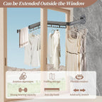 The Gospel of Tiny Homes!Clothes Drying Racks Wall Mounted,Foldable,Space-Saving Laundry Solution for Apartments and Bathrooms,Durable Metal Design (Gray)