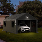 Carports Canopy Heavy Duty, Portable Garage with Sidewalls (12x20, Grey)
