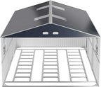WACASA 13x20x8.3 FT Large Metal Garage Shed with Base Floor Kit, Ultra-Reinforced 18-Gauge Powder-Coated Steel Frame, 100 PSF Snow & 150 MPH Wind Rated, Skylight Dual-Entry Carport & Workshop