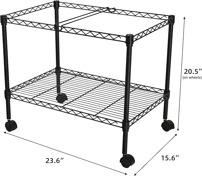 Finnhomy Premium 1-Tier Metal Rolling File Cart for Letter Size and Legal Size Folder, Black