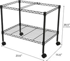 Finnhomy Premium 1-Tier Metal Rolling File Cart for Letter Size and Legal Size Folder, Black
