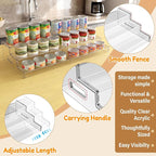 Expandable Can Rack Organizer for Pantry, 3-Tier Adjustable Acrylic Can Storage Holder, Holds Up to 24 Cans, Canned Food Organizer for Cabinet, Countertop, Kitchen