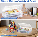Denkee 8 Pack A4 Paper Organizer Box, Plastic Board Game Storage for Art Supplies 8.5" x 11" US Letter, Portable Scrapbook Paper Organizer Containers for Craft and Arts Storage (2 Inner Size)