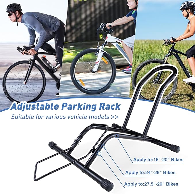 Bike Floor Stand for Mountain MTB & Road Bicycles 23c-4.0 inch Wide Tire 20-29 inch Tire Indoor Outdoor Bike Rack Bicycle Floor Stand Black