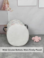QUEENLALA Large Storage Basket,Laundry Hamper/Bathroom/Home Decor/Collapsible Round Storage Bin,Boys and Girls Hamper/Boxes/Clothing（Round-Colorful Butterfly）