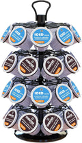 36 K Cup Pod Carousel Easy Assembly Design K Cup Holders,K Cup Holder, K Cups Holder,K Cup Carousel, 4-Tier Coffee Pods Holder Storage Organizer Stand,Glossy Black
