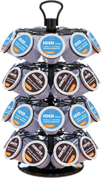 36 K Cup Pod Carousel Easy Assembly Design K Cup Holders,K Cup Holder, K Cups Holder,K Cup Carousel, 4-Tier Coffee Pods Holder Storage Organizer Stand,Glossy Black