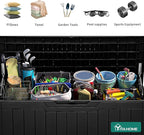 YITAHOME 100 Gallon Outdoor Storage Box, Large Water Resistant Resin Deck Box, Indoor Outdoor Lockable Storage Container for Patio, Garden, Cushions, Tools, Equipment (Black)