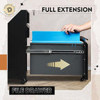 DEVAISE 3 Drawer Mobile File Cabinet Under Desk Office, Fully Assembled Except Casters, Letter/Legal Size, Black