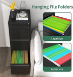 File Cabinet 3 Drawer with Lock, Vertical Filing Cabinets for Home Office, Metal Steel Storage Cabinet for Letter/Legal Size File, Assembly Required(Black)