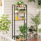 HOOBRO Over The Toilet Storage, 3-Tier Bathroom Organizer Shelf Over Toilet, Freestanding Bathroom Storage Shelves, Space Saver, Easy to Assemble for Room, Rustic Brown and Black BF41TS01