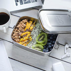 Bambaw Stainless Steel Bento Box 27 oz, Metal Lunch Box with Compartments, Leakproof Stainless Steel Lunch Container, BPA free Dishwasher Safe Metal Lunchbox