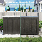 90 Gallon Deck Box,Waterproof Resin Outdoor Storage Box for Patio Furniture,Outdoor Cushions,Garden Tools and Pool Supplies,Weatherproof(Black,90Gallon)