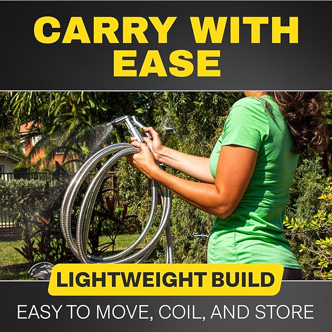 BIONIC STEEL Short 10 Ft Hose Extension, 10 Ft x 5/8 In. Short Hose Connector for Reel, Leak Proof Connection, Heavy Duty, Non Kinking, Flexible, Heavy Duty