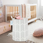 LANGYASHAN Laundry Basket Canvas Fabric Collapsible Organizer Basket for Storage Bin Toy Bins Gift Baskets Bedroom Clothes Children Nursery Hamper (Arrowhead)