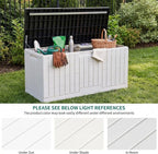 YITAHOME 120 Gallon Outdoor Storage Deck Box, Large Resin Patio Storage for Outdoor Pillows, Garden Tools, Waterproof, Lockable (Black&White)