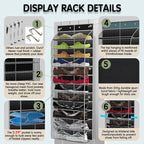 Over The Door Shoe Organizer with 12 Large Breathable Pockets - Durable Hanging Storage for the Entire Family's Shoes (Black)