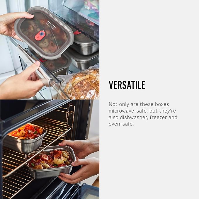 BLACK + BLUM Lunch Bowl Mixed Set - Reusable Meal Prep Containers for Picnic & Camping - Microwavable Stainless Steel Lunch Dinner Food Storage Box - Leak Proof Lid - Dishwasher Oven Safe - 20/30/40oz