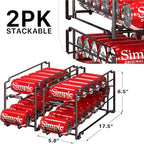 Simple Houseware Stackable Beverage Soda Can Dispenser Organizer Rack, Bronze - 2 Pack