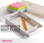 Officemate Medium Self-Adhesive Under Desk Drawer, White, 6" x 10.75" x 1.875" (22534)