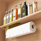 Paper Towel Holder Under Cabinet, 13Inch Self-Adhesive or Wall Paper Towel Holder for Kitchen, Bathroom, RV, Gold