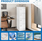 4 Drawer File Cabinet with Lock Metal Vertical File Storage Cabinet Office Home Steel Vertical File Cabinet for A4 Legal/Letter Size Narrow File Cabinet Locked,Assembly Required