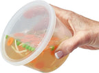 DuraHome Food Storage Containers with Lids 8oz, 16oz, 32oz Freezer Deli Cups Combo Pack, 70 Sets BPA-Free Leakproof Round Clear Takeout Container Meal Prep Microwavable (70 Sets - Mixed sizes)