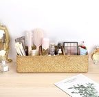 Hipiwe Handwoven Seagrass Storage Basket 3 Sections Toilet Tank Paper Organizer Decorative Shelf Basket for Pantry Living Room Kitchen, Caramel Color