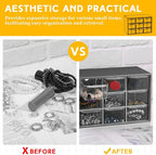Wenqik 2 Pcs Mini Storage Drawers Teacher Toolbox Organizer with 9 Clear Drawers Small Plastic Desktop Teacher Desk Craft Organizer for Classroom Office 7" x 3. 9" x 4. 7"(Black)