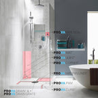 M-D Glass Shelf | Tempered Bathroom Shelf 12" x 3-3/8" | Ultra Slim, Break-Resistant, Easy Install | Modern DIY Storage Décor & Organization