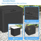 ROJIK 39 Gallon Outdoor Storage Box,Deck Box - Waterproof Patio Furniture, Garden Tools, Cushions, Pool Accessories Storage Bench with Lockable Lid and Side Handles (Black)