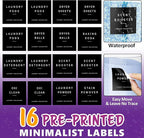 3 Pack Laundry Pods Container, Clear Laundry Room Organization Containers,Large Acrylic Detergent Powder Storage Containers Black Wooden Lids & Labels, Dryer Sheet Holder