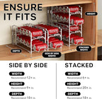 Simple Houseware Soda Can Organizer Stackable Rack Dispenser for Pantry/Refrigerator, White, 4 Pack