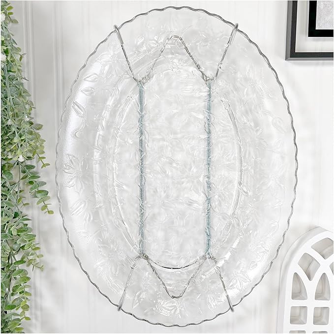 Plymor Stainless Steel Wall Mountable Tray and Platter Hanger, 14.25" H x 6.5" W x 0.875" D (for Trays or Platters 16" - 30"), Pack of 2