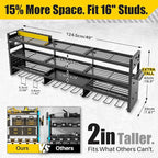 Power Tool Organizer Wall Mount | 8-Outlet TR Charging Station | Garage Storage Rack with Cordless Drill Holder | Heavy Duty Metal Shelf for Workshop Organization