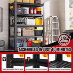 Set of 2 Garage Shelving-3500 lbs 5 Tier Storage Shelves,Adjustable Heavy Duty Metal Shelving Unit and Storage Large Wire Rack,Utility Steel Shelf for Warehouse Industrial Pantry Basement -72"x59"x20"