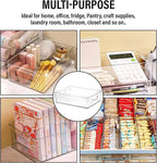 Clear Plastic Storage Bins, Home Bathroom Laundry Room Freezer Refrigerator Pantry Organizers and Storage Containers Fridge Organizer Bins Kitchen Organization Cabinet Medicine Bin for organizing
