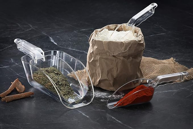 New Star Foodservice 34387 Polycarbonate Plastic Utility Ice Scoop, Clear, 6-Ounce