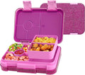 Bento Lunch Box for Kids, 6 Compartments BPA Free, Dishwasher Safe Back to School Snack Bento Lunch Containers Boxes, Ideal Portion Sizes for On-the-Go Meal, Shiny Rose