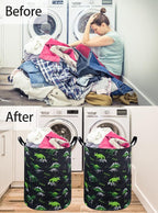 ESSME Kids Hamper,Dinosaur Laundry Hamper Collapsible Canvas Dinosaur Storage Basket for Boys Room Decor, Nursery Hamper,Gift Baskets,Home Organizer(Dinosaur laundry hamper)